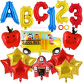 18 Pcs Large Back to School Balloons, Colorful Star Bus House ABC Foil Balloons by YOTHORN