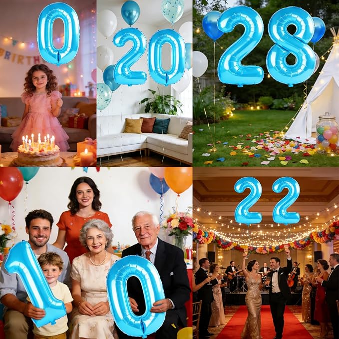 40 Inch Number 28 Balloons for 28th Birthday Party Decorations, 0-100 Jewelry - Image 7