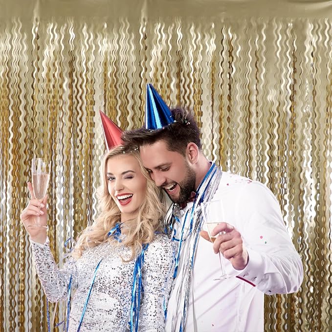 GOER Metallic Tinsel Foil Fringe Curtains Party Photo Backdrop Party Streamers - Image 8