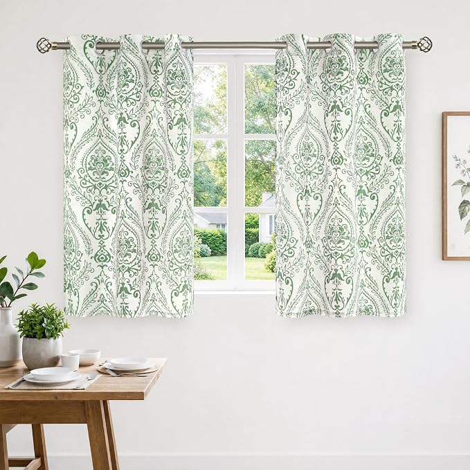 45 inch Length Linen Curtains for Small Windows, Light Filtering Linen Drapes by LAMIT
