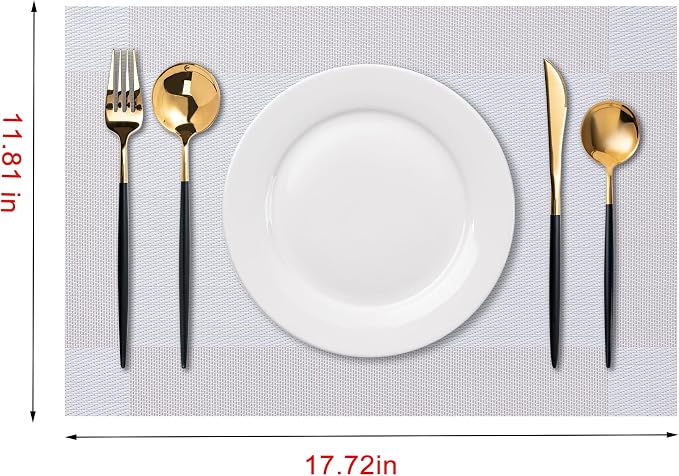 Placemats Set of 6 Washable Indoor | Outdoor Vinyl Place Mats - Image 2