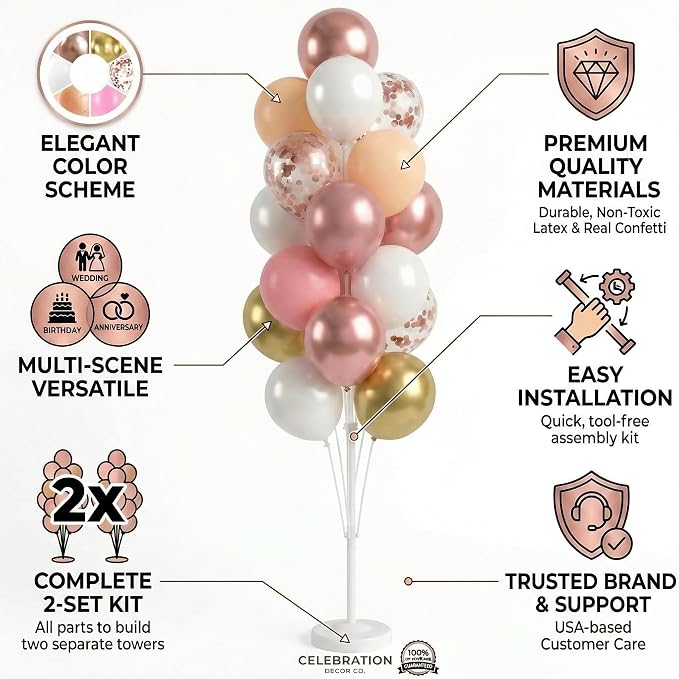 HIIINS Set of 2 Balloon Column Kit - Image 3