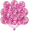 50pcs Hot Pink Foil Confetti Balloons, 12 inch Latex Balloon by KALOR