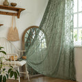 Deeprove Olive Green Sheer Lace Ruffled Curtains 72 Inch Long Pair by Deeprove
