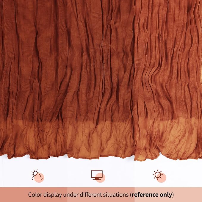 6 Pack Terracotta Cheesecloth Table Runner 17x108 Inch Semi Sheer Boho Gauze - Image 8