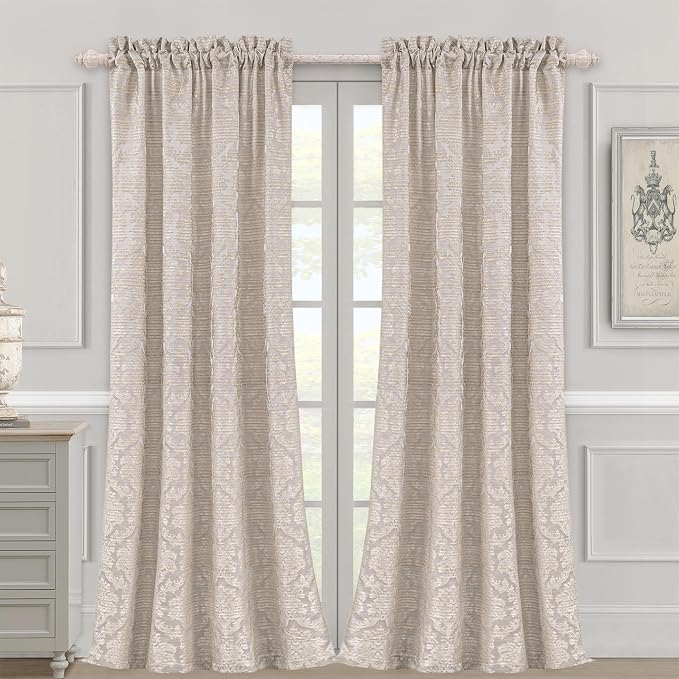 Loom and Mill Damask Floral Curtains by LoomandMill
