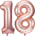 Jonhamwelbor 18 Number Balloons Rose Gold Big Giant Jumbo Number 18 Foil Mylar by Jonhamwelbor