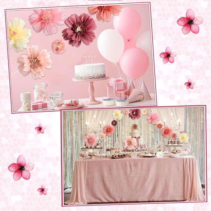 TaoBary Large Colorful Tissue Paper Flowers Giant Fiesta Paper Pom Poms - Image 7