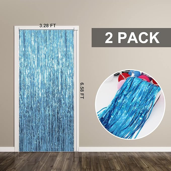 2 Pack Party Decorations Blue Streamers Fringe Backdrop Ocean Themed - Image 7