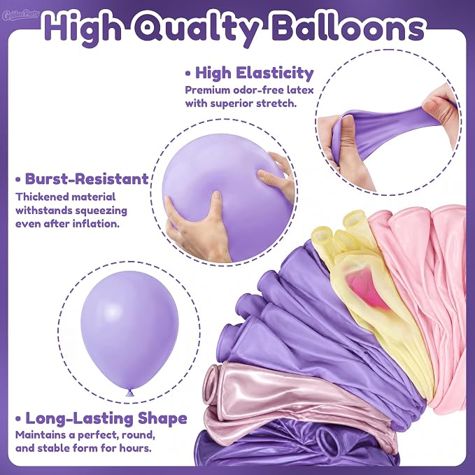 Pink Purple Balloons, Light Pink Purple Balloon - Image 3