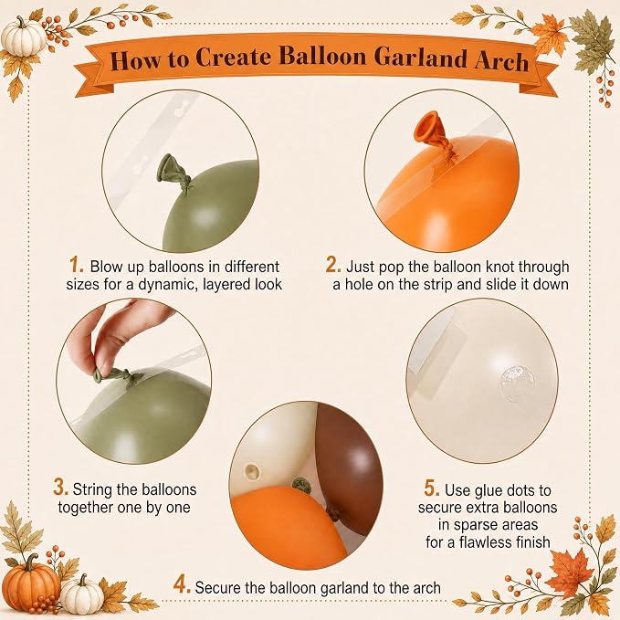 Green Fall Balloon Arch Kit for Autumn Thanksgiving Party Decorations | Orange - Image 6