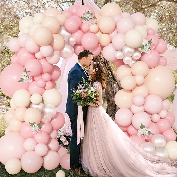157Pcs Pink Balloons Arch Garland Kit Different Size | Light Pastle Pink Ivory - Image 4