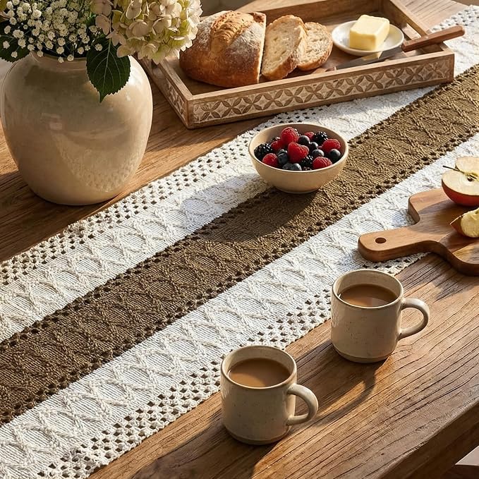 Artoid Mode Coffee Farmhouse Rustic Table Runner 12x48 Inch | Seasonal Holiday - Image 3