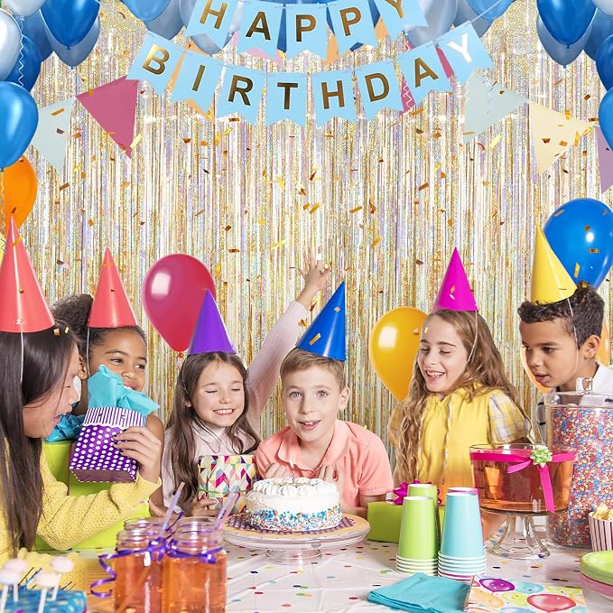 3 Pack 3.3 x 9.9 ft Holographic Champagne Gold Streamers Party Decorations | - Image 5