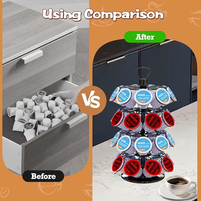 K Cup Holder, 4-Tier Coffee Pod Holder Storage Organizer Stand, Holds 36 Pods | - Image 6