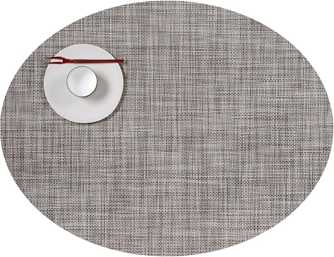Chilewich Mini Basketweave Placemats, Woven Oval Placemats Set of 4 | Reusable by Chilewich