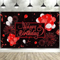 Blulu Happy Birthday Backdrop Banner Sign Poster Large Fabric Glitter Balloon by Blulu