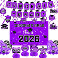 Graduation Decorations 2026 Purple Themed Set by Zerunyiw