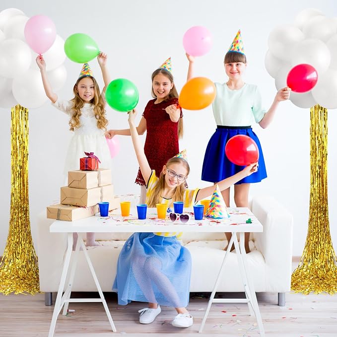 Gejoy 2 Set White and Gold Graduation Decorations Graduation Balloon Column - Image 8