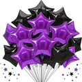 TONIFUL 30 Pcs Star Shaped Balloons 18 Inch Large Black Purple Foil Balloon | by TONIFUL