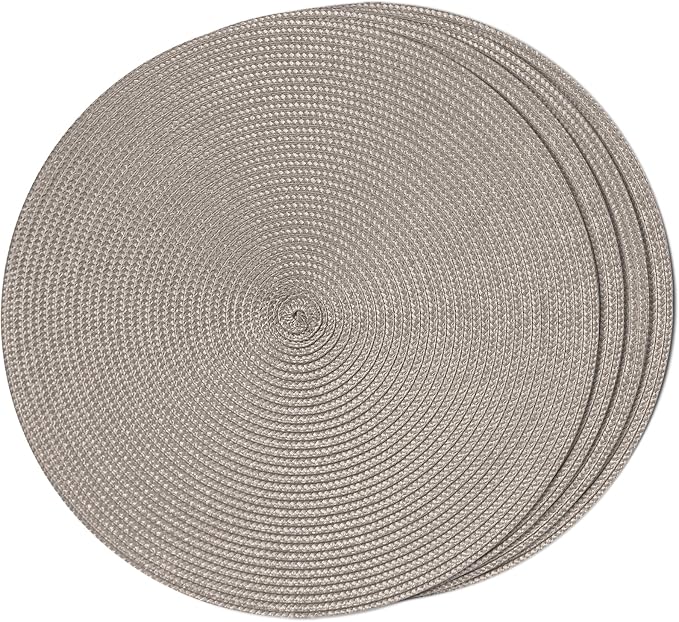 FunWheat Round Braided Placemats Set of 4 Table Mats by FunWheat