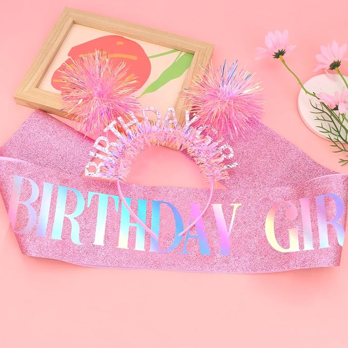 CIEHER Birthday Girl Headband Birthday Crown - Image 7