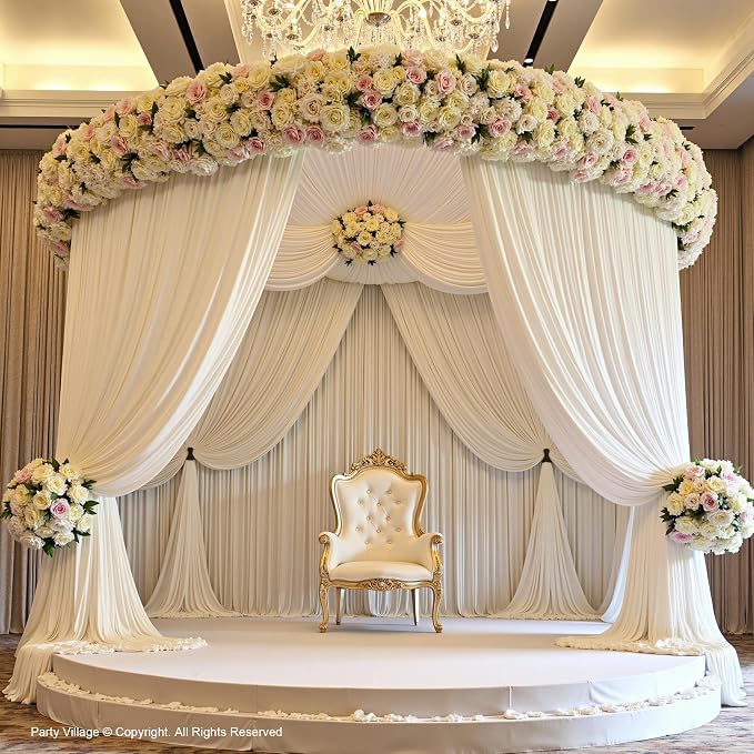 60ft×12ft White Backdrop Curtain - Image 7