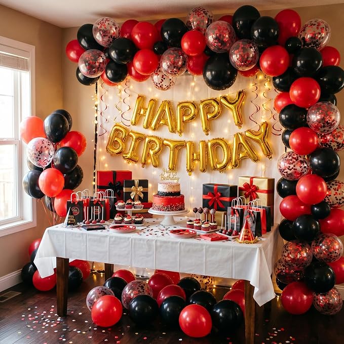 154 PCS Red and Black Balloon Arch Kit, Different Sizes - Image 3