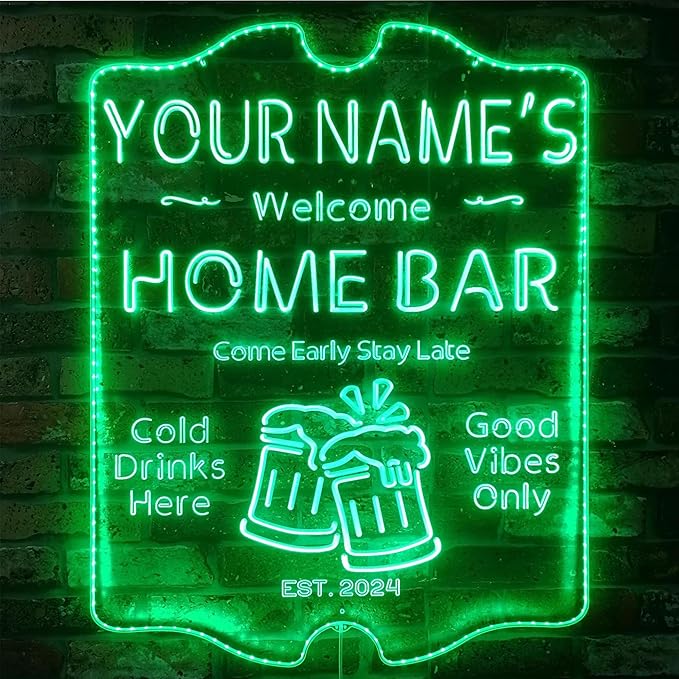 ADVPRO Personalized Your Name Home Bar RGB Dynamic Glam LED Sign - Cut-to-Edge Shape - Smart 3D Decoration - Multicolor Signage st06s32-fnd-p11-tm-c