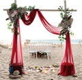 MDS Halloween Chiffon Draping Fabric - 1 Panel, 30" Wide x 75ft Long - Sheer Spooky Arbor & Canopy Drapery for Haunted House Backdrops, Party Ceilings, DIY Costumes & Themed Events - Apple Red