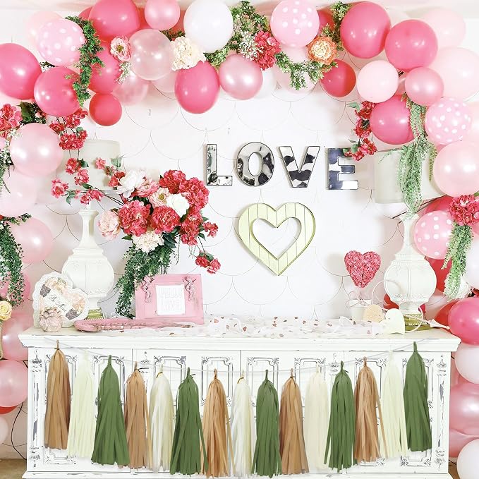Sage Green Tassel Garland for Woodland Baby Shower Decorations Retro Green - Image 3