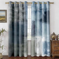 Asuexpect Dusty Blue Abstract Curtains 2 Panels Set Navy Grey Geometric Curtain by Asuexpect