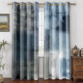 Asuexpect Dusty Blue Abstract Curtains 2 Panels Set Navy Grey Geometric Curtain by Asuexpect