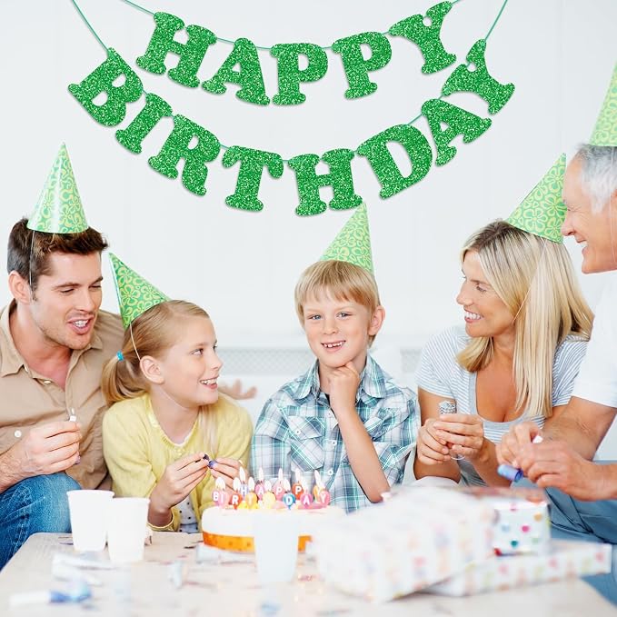 Green Happy Birthday Banner Birthday Party Decorations Happy Birthday Banner - Image 5