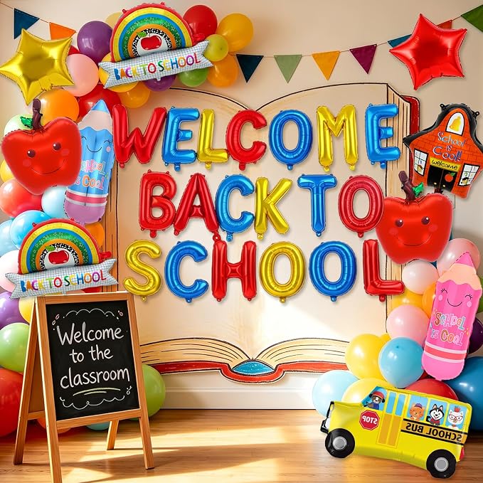 Welcome Back to School Balloons, School Bus, School and Star Balloons - Image 6