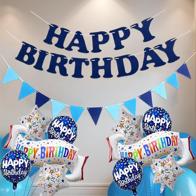 Birthday Decoration Set Colorful Happy Birthday Banner Balloon - Image 3