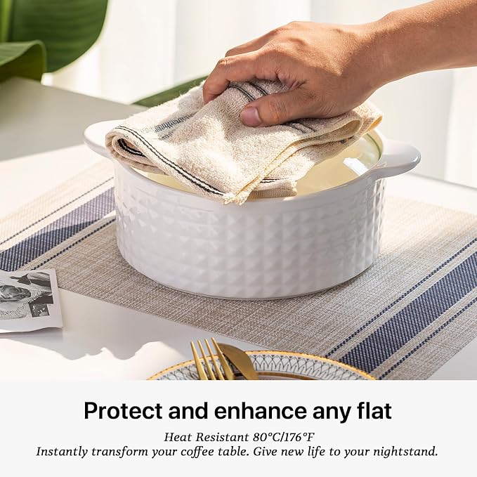 LEXMORE Placemats Set of 4 Vinyl/Plastic Woven Place Mats - Image 5