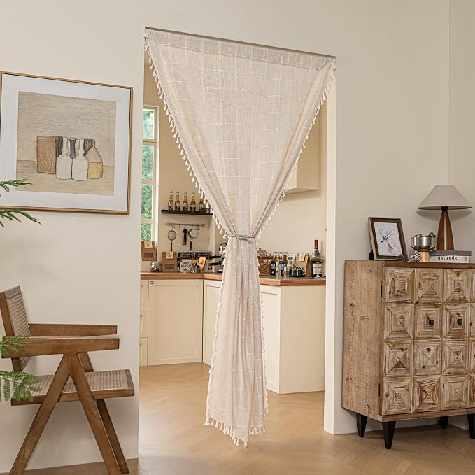 Sutuo Home Boho Door Window Curtains, Bohemian French Country Door Semi - Image 8