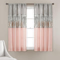 Lush Decor Night Sky Window Curtain Panel, Single 42"W x 63"L Gray & Blush by LushDecor