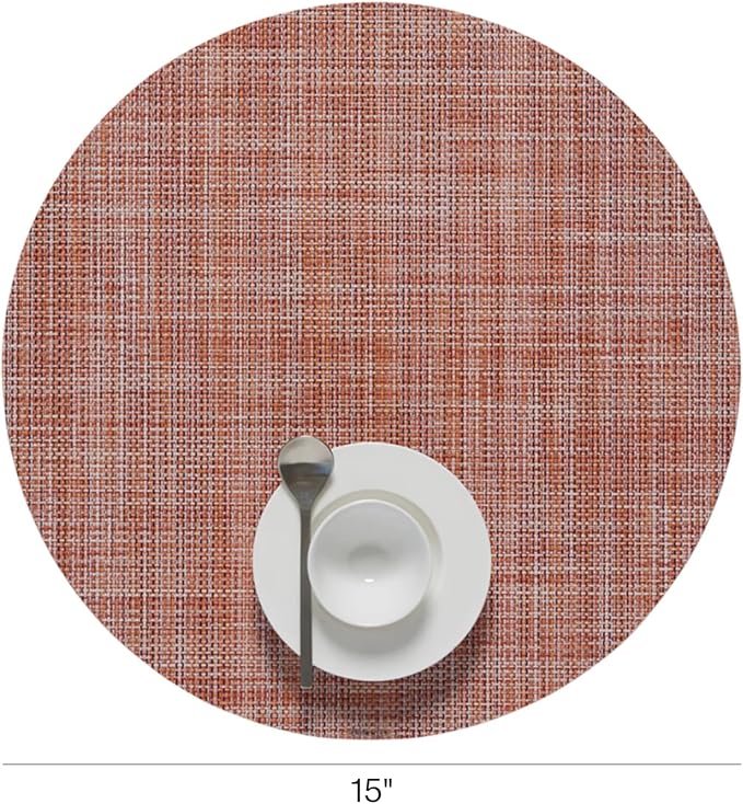 Chilewich Mini Basketweave Placemats, Round Woven Placemats Set of 4 | Reusable - Image 2