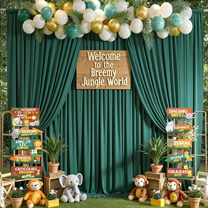 10ft×12ft Forest Green Backdrop Curtains - Image 5
