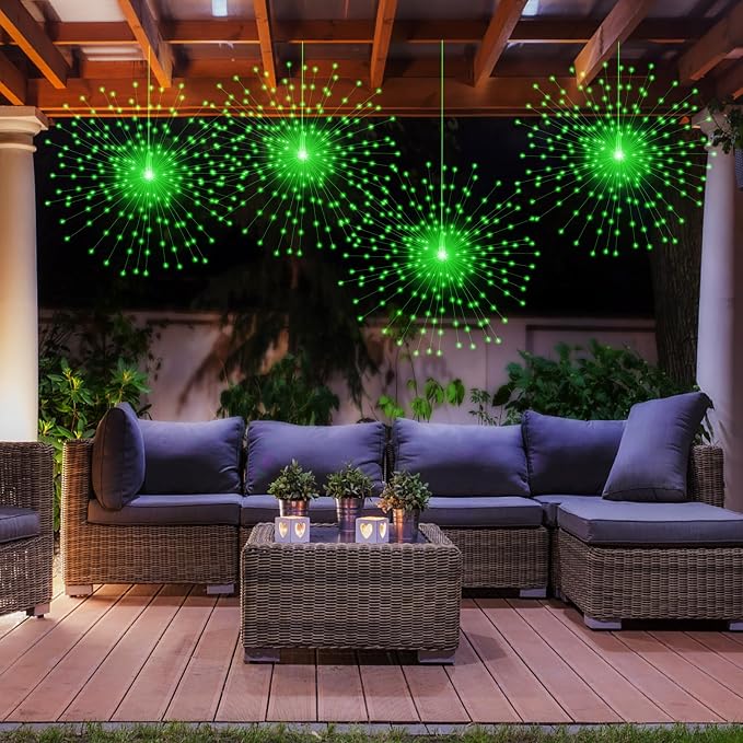 PXBNIUYA 2 Pack Starburst Sphere Lights, 200 LLED Firework Lights, 8 Modes - Image 3