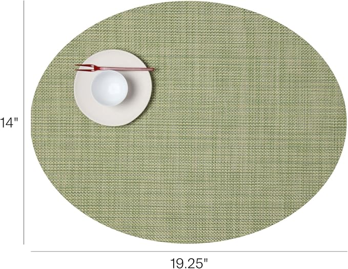 Chilewich Mini Basketweave Placemats, Woven Oval Placemats Set of 4 | Reusable - Image 2