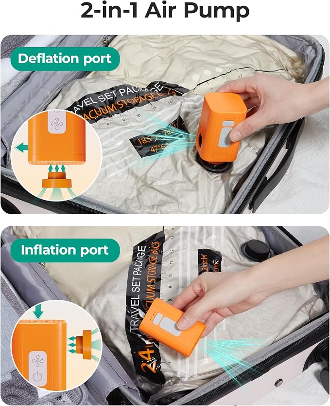 BAGSMART Pump for Vacuum Storage Bags, Potable Cordless Electric Air Pump - Image 2