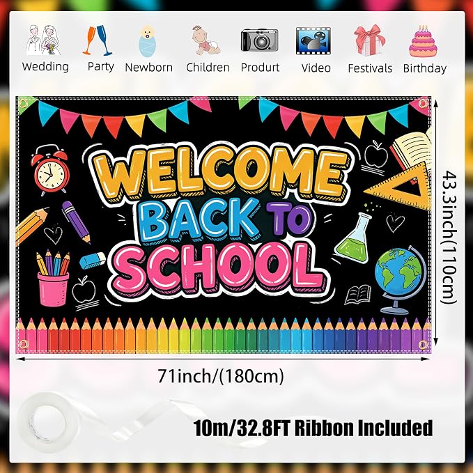 Welcome Back to School Banner 71 x 43 in - Image 2