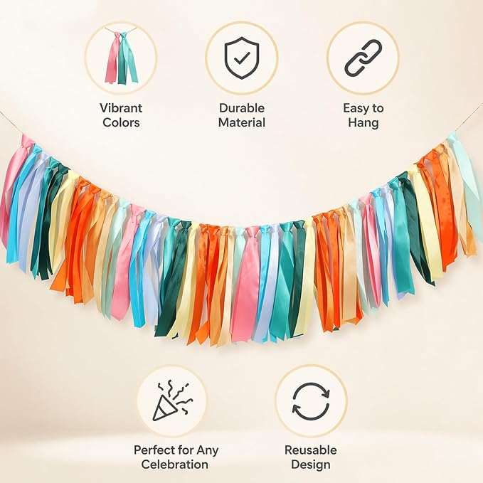 Colorful Satin Ribbon Tassel Banner - Image 6