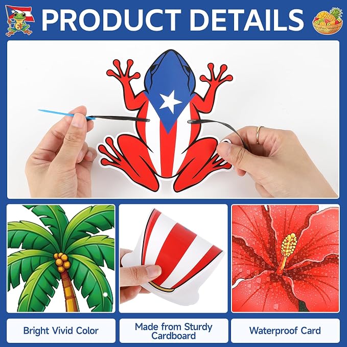 Puerto Rico Party Decorations Banner Garland, Puerto Rican Birthday Decorations - Image 3