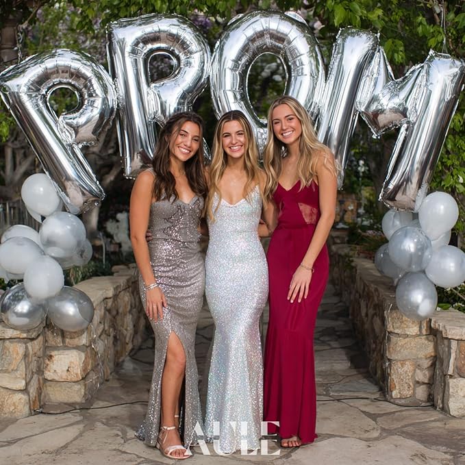 AULE 40 Inch Silver L Balloon Letter Foil A-Z Birthday Big Alphabet | Birthday - Image 5
