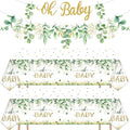 Greenery Baby Shower Banner Eucalyptus Leaves Oh Baby Tablecloth by Tevxj