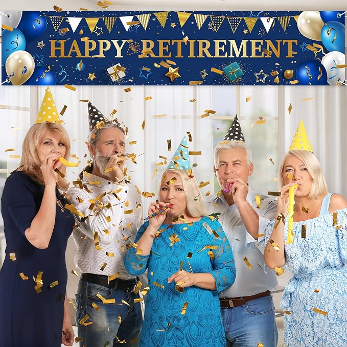 Blulu 2026 Retirement Banner Sign Horizontal Large Fabric Retirement Yard Sign - Image 5